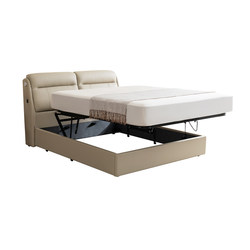 Zhihuashi Light Luxury 정품 가죽 침실 부드러운 침대