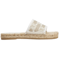 (限时特惠)TODS官方女士皮革拼织物平底鞋凉鞋拖鞋单鞋