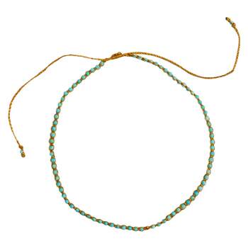 Qingdao export niche natural turquoise beads adjustable necklace gold wire rope bracelet ring earrings set