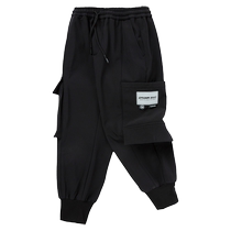 Balabala boys trousers childrens trousers winter clothes childrens clothes big boys and girls warm polar fleece street dance pants trendy