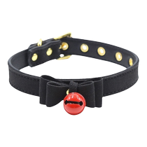 Black Sexy Cute PU Bow Bell Collar Adjustable Size Versatile White Womens Sex Accessory