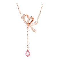 Swarovski Hyperbola Y-shaped bow necklace womens clavicle chain pendant