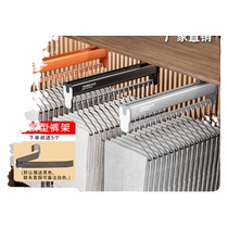 Pull-out trouser rack multi-functional damping telescopic slide rail top-mounted wardrobe built-in aluminum alloy clothes-hanging rod trouser pull-out track