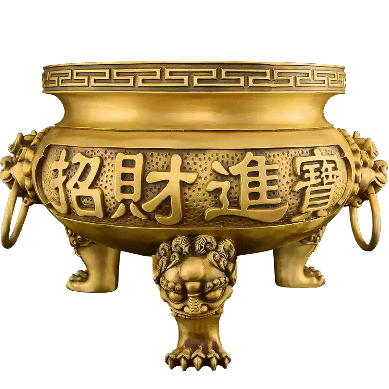 大尺寸銅香爐祠堂家用室內供財神供奉香爐上香佛具用品大型銅香爐-淘寶
