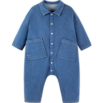 Mini bala bala boys and girls going out jumpsuit loose denim romper