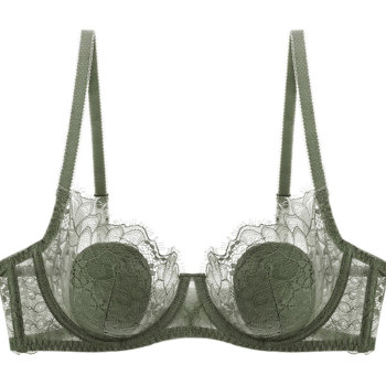 Teenage Beauty House Ultra-thin underwear Sexy Bra Set Transparent Lace Thin ຂະ​ຫນາດ​ໃຫຍ່​ເຕົ້າ​ນົມ​ໃຫຍ່​ສະ​ແດງ​ໃຫ້​ເຫັນ pad ຝ້າຍ​ຂະ​ຫນາດ​ນ້ອຍ​ສີ​ດໍາ