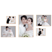 Wedding photo wall combination photo frame photo washing custom printing wedding photo creative living room wall hanging irregular
