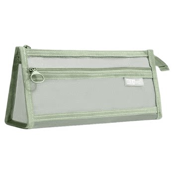 Wenluo pencil bag transparent mesh student examination stationery bag children's pencil bag double-layer three-dimensional large capacity stationery box men's and women's simple and convenient storage bag 2024 new high-precision