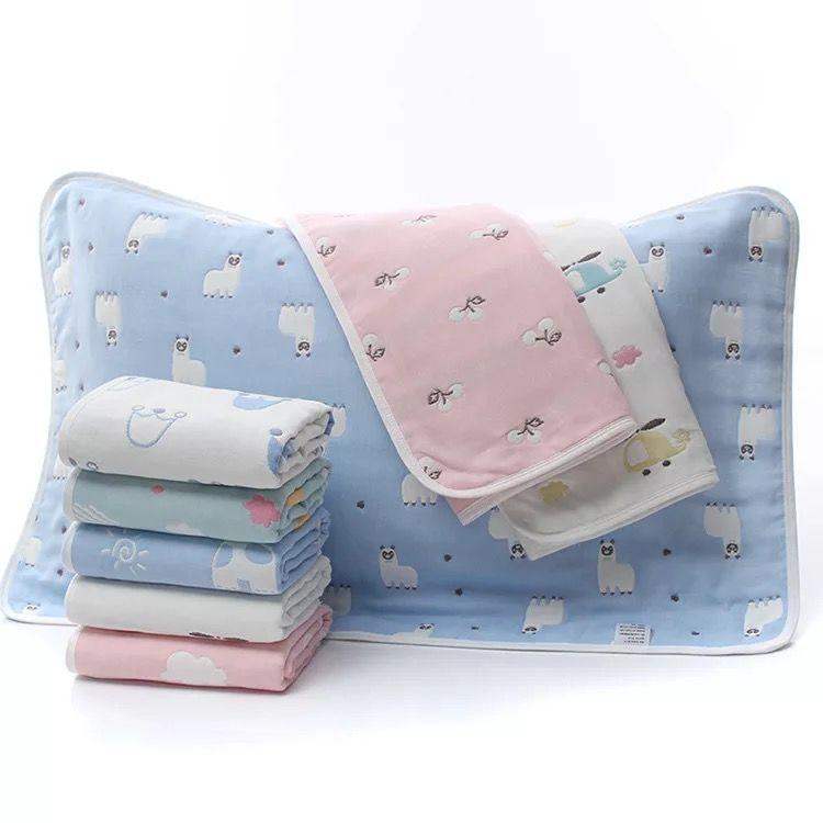 (six layers) soft breathable cotton pillow towel a padded baby adult plus single pillow