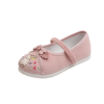 Spring and summer new childrens embroidered shoes ancient costumes handmade Hanfu shoes girls ethnic style princess baby old Beijing cloth shoes