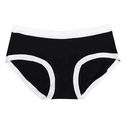 Happy Every Day/Basic Black and White Gray Modal Cotton Underwear with White Edges Soft Cotton Girls Low Waist Underwear 104