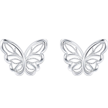 Zhou biologique LACE lace papillon massif Pt950 Platine doreille de platine boucles doreilles de platine 90255E