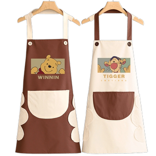 时尚定制logo印字卡通防水防油家用厨房围裙餐饮专用上班做饭围腰