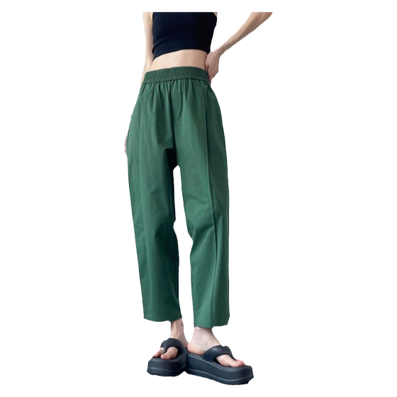 
radish pants for women in summer large size loose fat mm slimming tapered cropped pants 200*0.5kg straight wide-leg harem pants