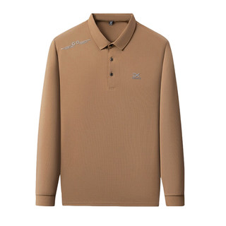 罗蒙无痕长袖polo衫t恤男士秋季商务休闲免烫透气翻领上衣打底衫