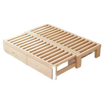 Fully solid wood pulling bed telescopic bed multi-function