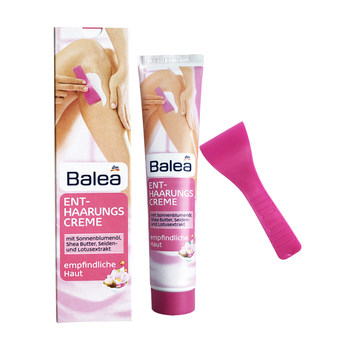 Balea Almond Oil Removal Hair Removal Cream ຂອງປະເທດເຢຍລະມັນ ອ່ອນໂຍນ, ບໍ່ລະຄາຍເຄືອງ, ຜົມຫຼົ່ນ, ຂີ້ແຮ້ ແລະ ຂາ 125ml.