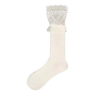Summer thin spliced lace calf socks for women