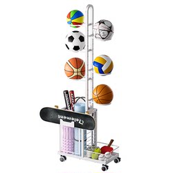 Basketball Storage Rack for Home Living Room, Toy Floor-Standing Storage Rack for Storing Ball Sports Equipment and Yoga Mats