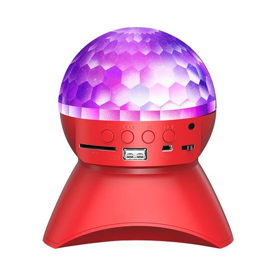 Colorful lights wireless Bluetooth small speakers with colored lights mobile phone small speakers high volume mini rotating flashing light subwoofer can be inserted into the card and USB disk small 6d surround home KTV dazzling lights and colorful