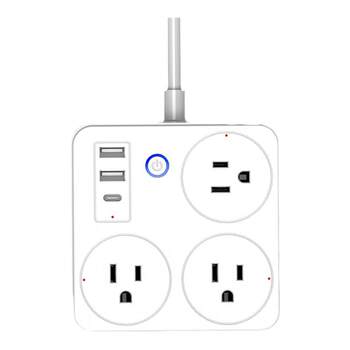 Tuya Smart Wifi+Bluetooth Us Power Strip with Mobile App Remote Control, Dual USB and Type-C Interface