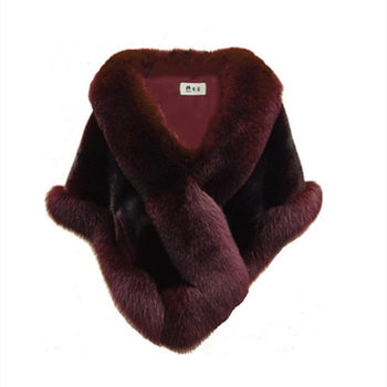 ລະດູຫນາວ 2021 ໃຫມ່ Mink Fur Imitation Fur Shawl ແມ່ຍິງ Fox Fur Collar Cloak Wedding ເຈົ້າສາວສັ້ນ Jacket