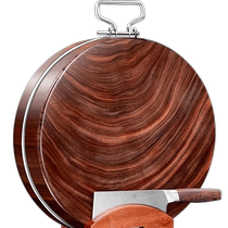 Black iron wood chopping board antibacterial and mildew-proof household cutting board solid wood chopping board kitchen special drill board vegetable pier