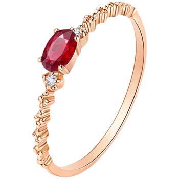 Ilco 18k gold natural ruby ring