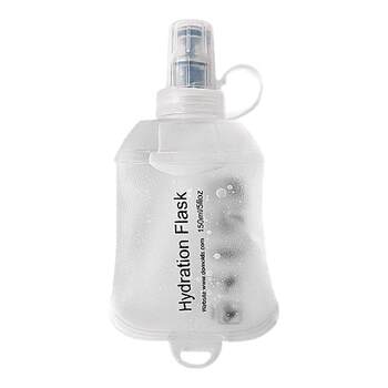 Running and putting on your waist bag and soft water kettle with one hand