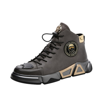 Leather shoes men's winter northeast large cotton shoes wool snow boots