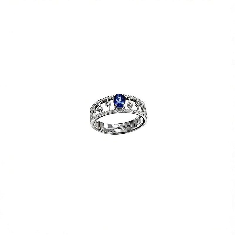Natural sapphire women's ring dream catcher open ring