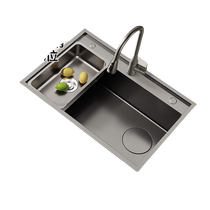 Wrigley sink 304 stainless steel large single tank gun ash kitchen sink sink sink household sink 1768