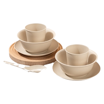 Rice husk disposable tableware rice bowls and chopsticks set food grade household New Year party picnic plate set of three or four pieces