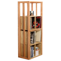 Solid wood Black rubber LP containing exhibition shelf 12 inch black adhesive Records storage cabinets Nostalgic LP Record Shelf Black Glue Cabinet