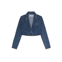 (Same style as Liu Yifei) self-portrait 2023 early autumn denim blue one-button versatile denim jacket