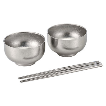 Corning high-end pure titanium bowl double-layer household rice bowl chopsticks noodle bowl good-looking housewarming gift box tableware set