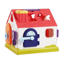Bainshi building block house childrens polyhedral early education educational toy shape matching baby 1-2 years old boys and girls