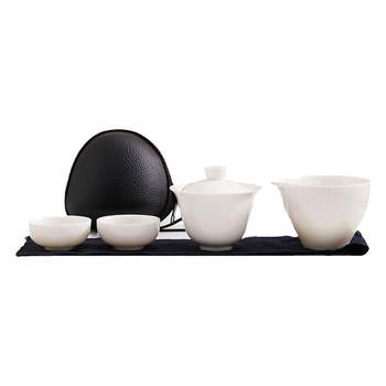 Dehua mutton fat jade high temperature white porcelain portable storage bag