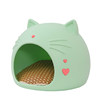 Soft and cute cat head shape semi-enclosed indoor cat and dog kennel