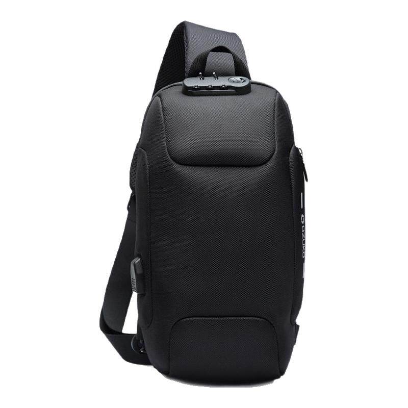 Ozuko business travel multifunctional chest bag sports and casual crossbody bag waterproof large capacity men's shoulder bag