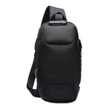 Ozuko business travel multifunctional chest bag sports and casual crossbody bag waterproof large capacity men's shoulder bag