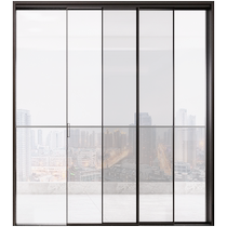 Carui modern minimalist three-linked glass sliding door kitchen door narrow frame black balcony ultra-white glass sliding door