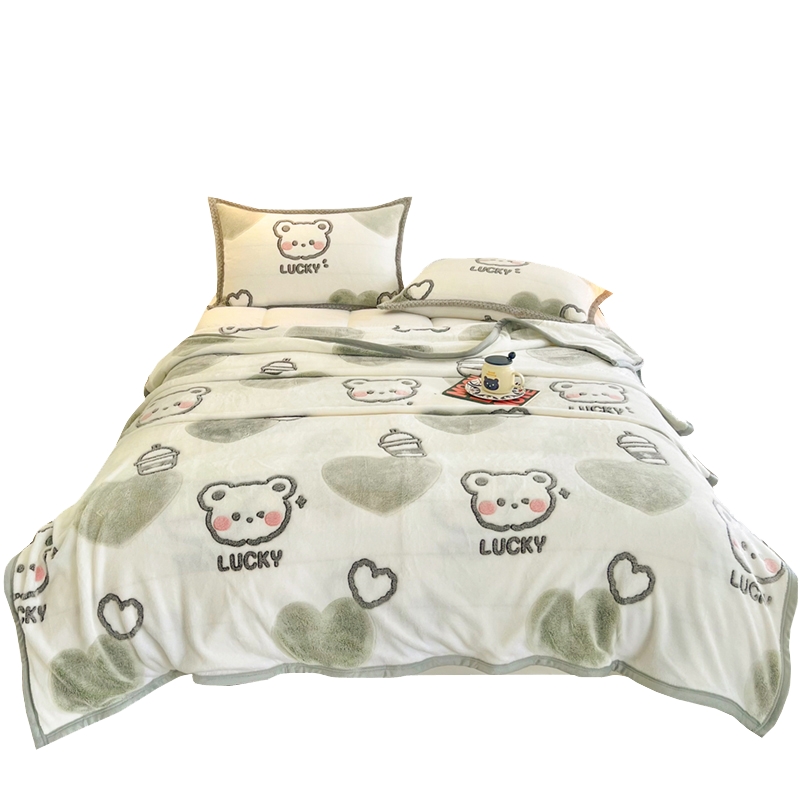 Coral velvet sofa nap blanket winter thickening