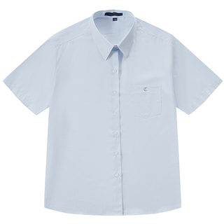 小禾浅 衬衫心脏地震原创小格子水蓝色女长袖jk学生制服春夏短袖