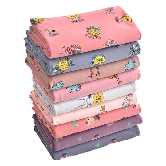 a类儿童棉布 卡通针织面料纯棉宝宝婴儿睡衣柔软床品布料亲肤磨毛