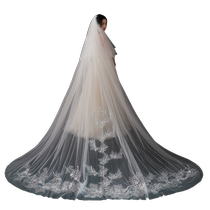 Brides main wedding dress wedding veil stars same style long large tail veil headdress super fairy-like photo props