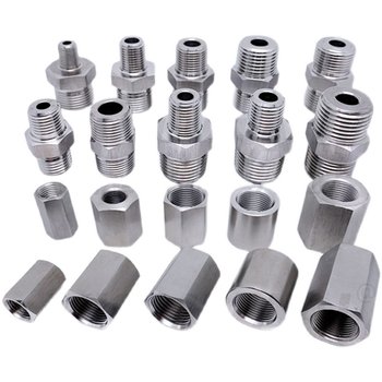 304 stainless steel wire joint hexagonal double outer wire reducer internal thread straight through 4 minutes metric high pressure thickening