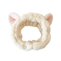 Korean style cute face wash headband female simple internet celebrity cat ear headband plush makeup mask headband hair accessories