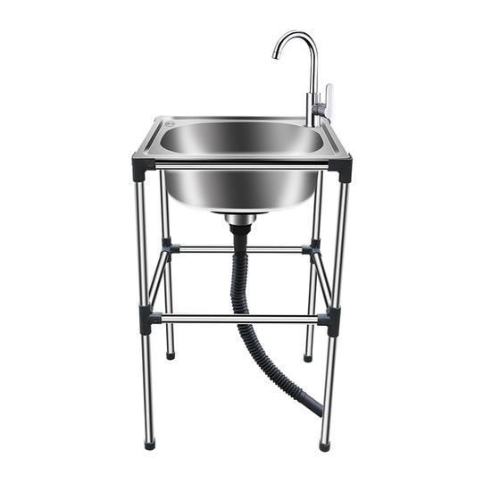 Stainless steel dishwashing hand wash basin sink with bracket