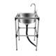 Stainless steel dishwashing hand wash basin sink with bracket